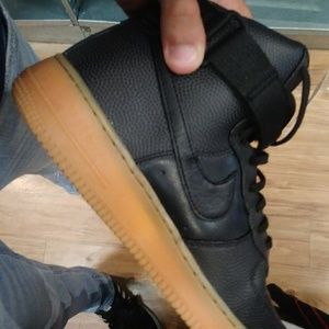 Nike Air force 1 Black gum bottoms